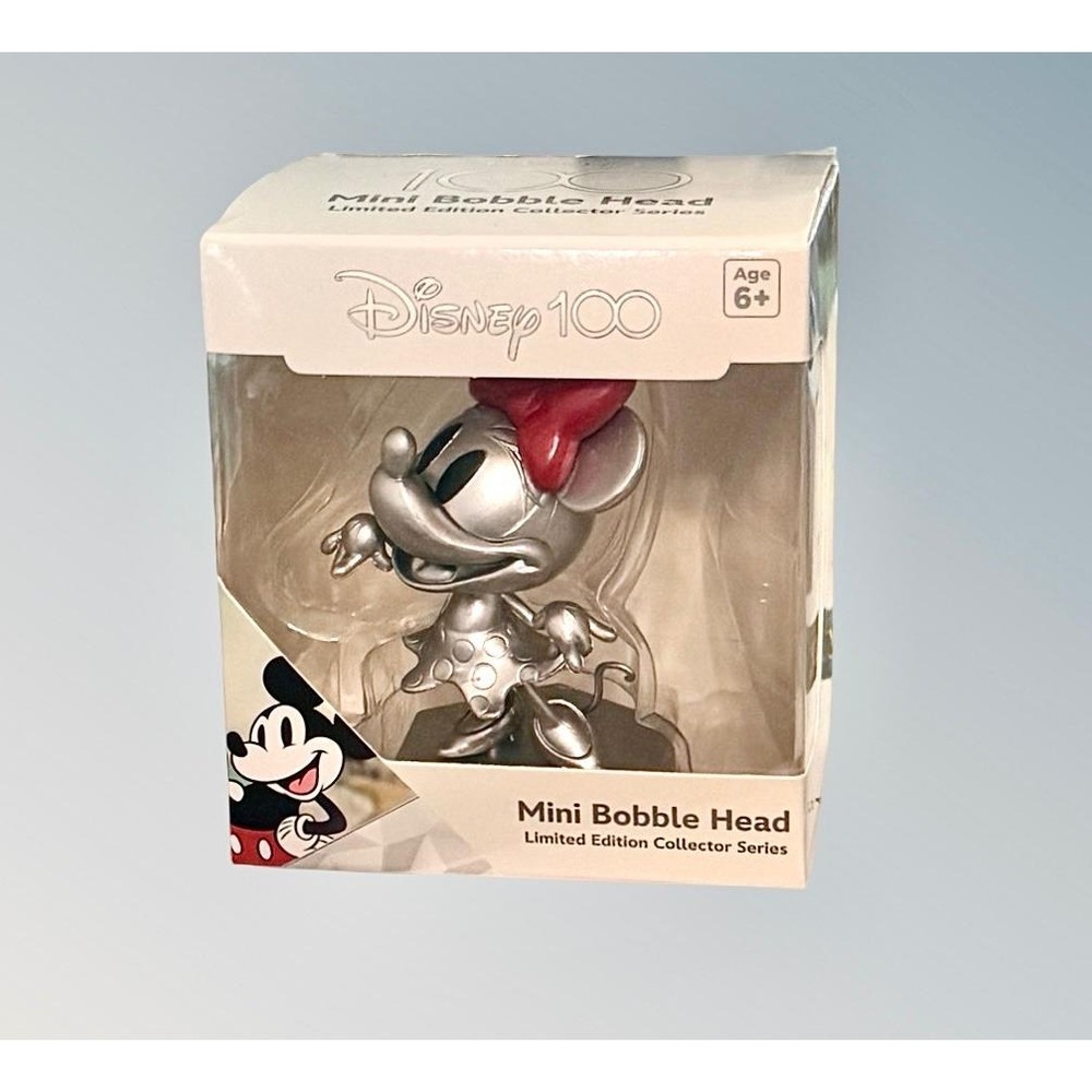 Disney 100 Mini Bobble Head Minnie Mouse Silver Limited Edition CultureFly NEW